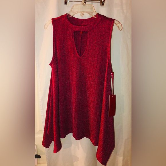 Jennifer Lopez crewneck tank with cut out choker Cascade Hem size Medium NWT - Picture 1 of 15